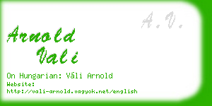 arnold vali business card